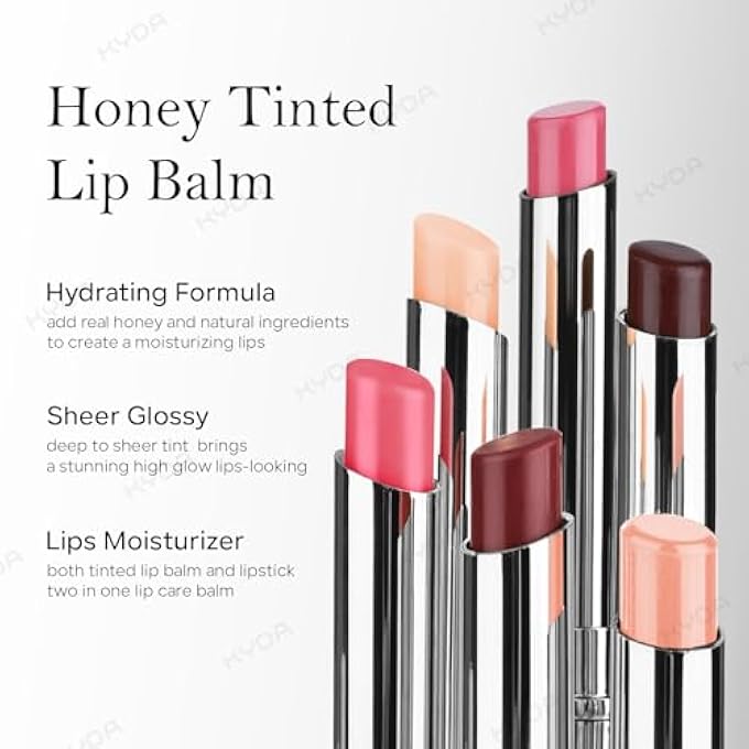 KYDA بلسم شفاه ملون أسود من قطعتين، بلسم شفاه مرطب مع تركيبة شفافة، لمسة لامعة طبيعية، بلسم شفاه مرطب للشفاه الجافة، حلوى سوداء - Image 3